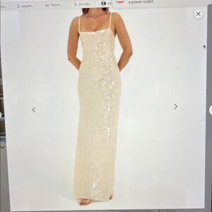 Peppermayo Champagne Sequin Maxi Dress